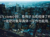 17c com小抄：看例子当成规律了吗→做把对象写具体→写作也能用