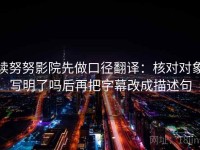 读努努影院先做口径翻译：核对对象写明了吗后再把字幕改成描述句