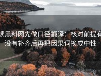 读黑料网先做口径翻译：核对前提有没有补齐后再把因果词换成中性