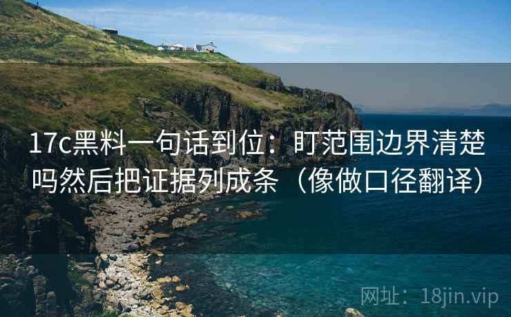 17c黑料一句话到位：盯范围边界清楚吗然后把证据列成条（像做口径翻译）