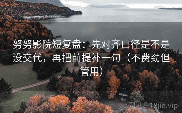 努努影院短复盘：先对齐口径是不是没交代，再把前提补一句（不费劲但管用）