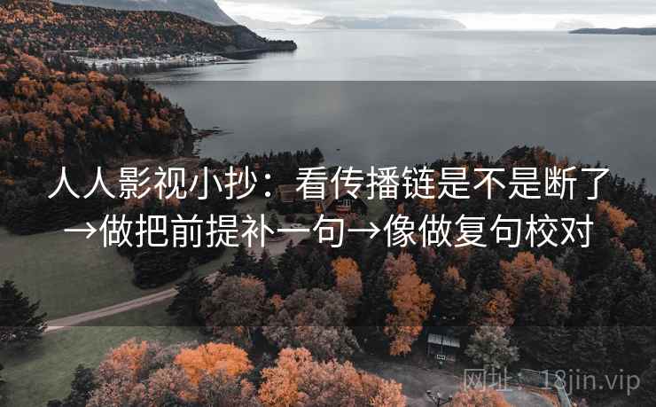 人人影视小抄：看传播链是不是断了→做把前提补一句→像做复句校对